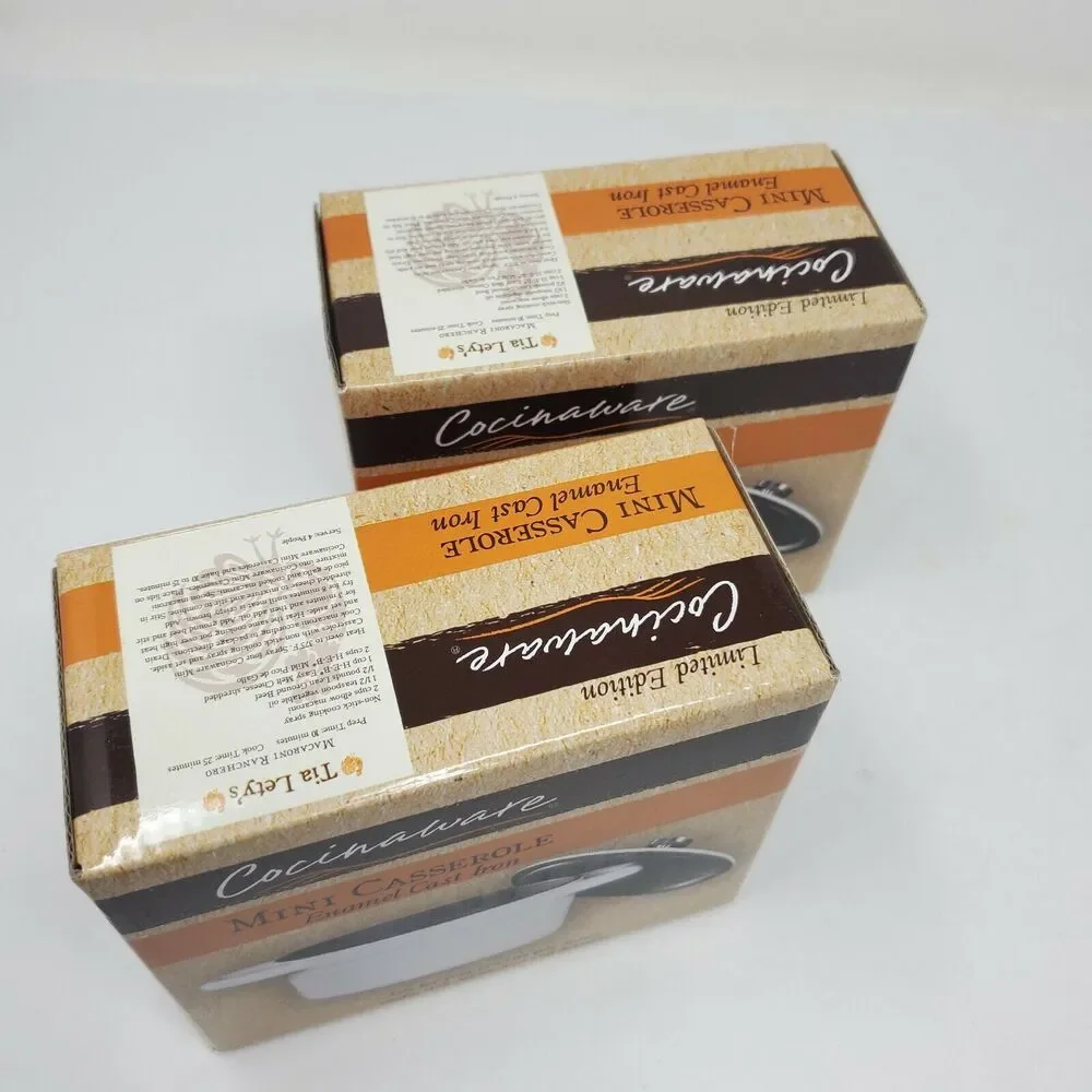 Cocinaware-New Mini enamal cast Iron 8oz. Casserole By Cocinaware set of 2 NEW